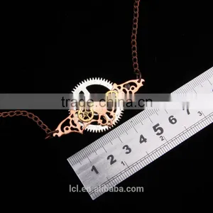 New Design Steampunk Gear Bat Pendant Statement Necklace 2015 Yiwu Fashion Imitation Jewelry Hot Sale thumbnail-5