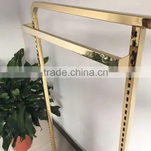 Gold Clothing Rack/single Bar Metal Used Clothing Racks for Sale/gold Color Clothes Rack thumbnail-2