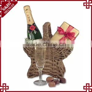 Promotion Product Champagne Star Shape Seagrass Hand Woven Gift Basket thumbnail-1