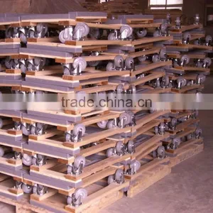 Powder Coating Steel Panel Carts With 3 Uprights With 5" Coslon Swivel Castors thumbnail-5