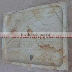 Natural Color Marble/Teakwood Marble Shower Tray, thumbnail-1
