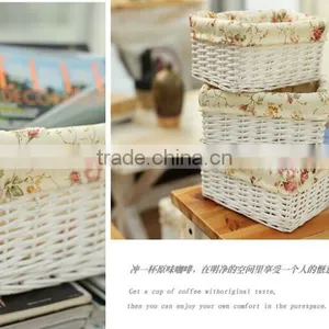Wholesale Handmad Corner Wicker Storage Basket Wicker Office Storage Baskets White Wicker Basket thumbnail-3