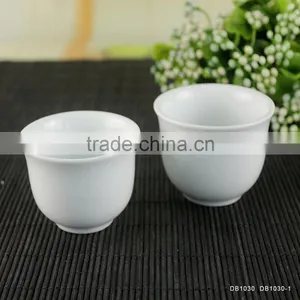 White Porcelain Tea Cup Without Handle and Lids thumbnail-1