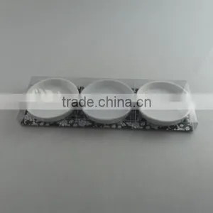 Round Porcelain Tea Bag Holder Dish Set With Film Color Box Packing thumbnail-1