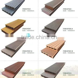 140mm*25mm 146*25mm Wpc Decking for Outdoor UV Resistant Waterproof Wood Plastic Composite Decking thumbnail-5
