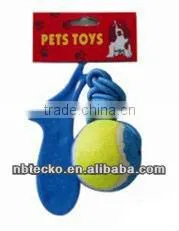 Lovely Cotton Rope Pet Dog Puppy Cat Chews Toy Ring Fetch Play Toys With Ball thumbnail-1