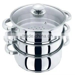 3 Layers Stainless Steel Steamer Pot/cooking Pot thumbnail-1