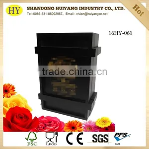 Matt Black Color Pine Wood Gift Box for Cigar thumbnail-2