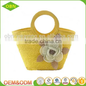 Wholesale Yellow Beach Wheat Straw Bag thumbnail-1