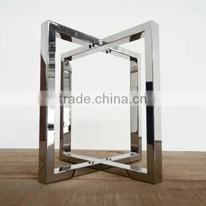 Stainless Steel Solid Wood Dining Table Metal Leg Wholesale Factory thumbnail-2