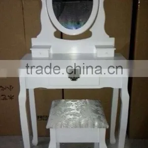 Factory Price Mirrored Rotating Wooden Jewelry Armoire thumbnail-1