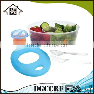 Transparent Plastic Oval Lunch Box With Cutlery Set thumbnail-3