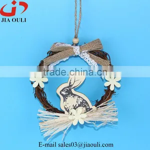 Popular Design Easter Decorations With Wood Rabbit Easter Wreath thumbnail-1