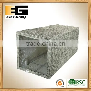 Hand Woven Plastic Rattan Storage Bucket Outdoor Decorative Flowerpot thumbnail-2