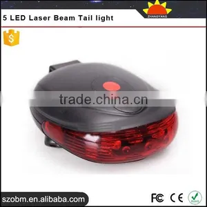Bike Bicycle Scooter Safety 5 LED Laser Beam Tail Light Led Bicycle Rear Light thumbnail-1