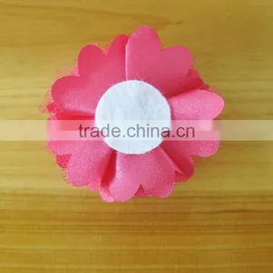 Fabric Satin and Mesh Flower Clip for Kids Hair Accessories thumbnail-2