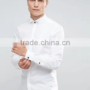 Latest Design Long Sleeve Wing Collar Mens Pre-Shrunk 97% Cotton 3% Elastane Lightweight Slim Fit Casual Shirts thumbnail-1