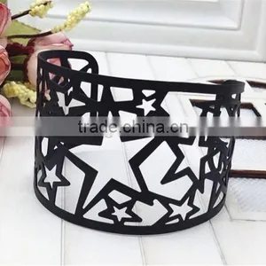 Personality High Quality Iron Stars Hollow Black Bangle Jewelry Manufacture thumbnail-1