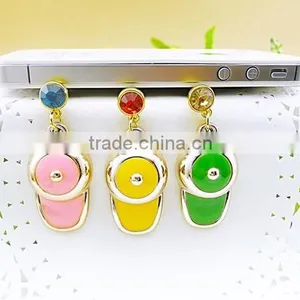 Hot Selling Baseball Hat Shape Phone Dustplug Wholesale Metal Pendant Charm Phone Accessories thumbnail-1
