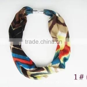 Cheap Custom Polyester Short Scarves Floral Print Colloer Scarves Jewelry Factory Directly Sales Infinity Scarves Manufacturer thumbnail-3