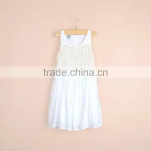 R&H 2016 Sleeveless White Chiffon Georgette Dresses Valentine Dress Kids Casual Frocks thumbnail-2
