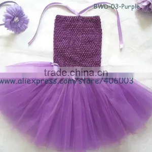 Stock Wholesale 3layer Purple Tutu Skirt for Kids thumbnail-1