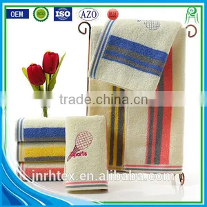 Dobby Border Emboridered Logo Yarn Color Dyed Sports Towel thumbnail-2