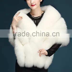 Girl Women's Faux Fur Collar Shawl Grey Color Soft Imitated Fox Fur Scarves Sexy Lady's Winter Fashion Large Shawl Fpc-468 thumbnail-2