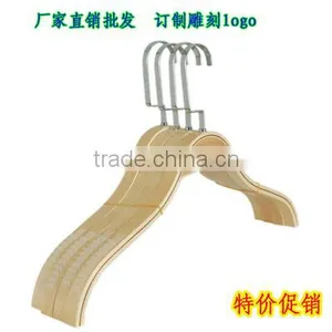 China Factory Deluxe Shirt Wooden Hanger Natural Wood Collection Slack Pants Hanger Strip-type Wooden Tie&belt Hanger thumbnail-1