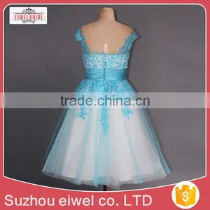 Beaded Blue Evening Dress Short Mini thumbnail-2