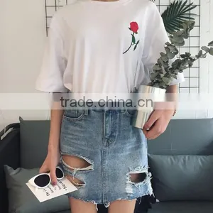 Runwaylover 4963 Sexy Europea Hot Sale Ripped Denim Skirt thumbnail-2