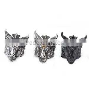 Titanium Steel Unadjustable Rings Antique Silver Sheep thumbnail-2