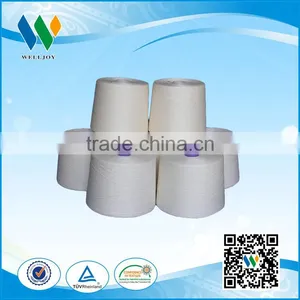 100% Ring Spun Polyester Bleached White Plastic Cone Sewing Thread thumbnail-3
