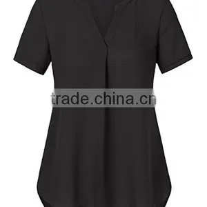 Modern Style Latest Chiffon Tops Mature Ladies Sample Blouse thumbnail-1