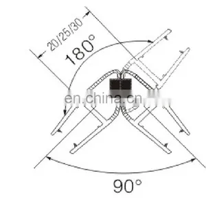 PVC Magnetic Shower Door Seal for 90 and 180 Degree Arc Shaped Glass Doors thumbnail-2