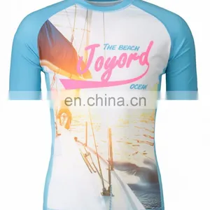 Custom Plus Sizes Sublimated Rashguard Long Sleeve Surfing Rashguard for Men thumbnail-1