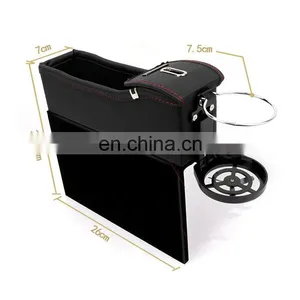 Car Seat Gap Filler Organizer Coin Side Pocket Car Organizer With Cup Holder thumbnail-2