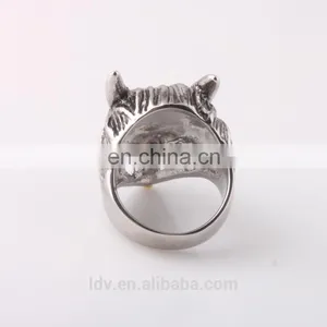 Latest Design High Quality Hollow Wolf Stainless Steel Ring thumbnail-3