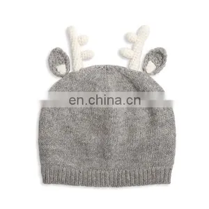 2017 Autumn and Winter Warm Children's Hat Christmas Small Antlers Baby Knitted Caps thumbnail-2