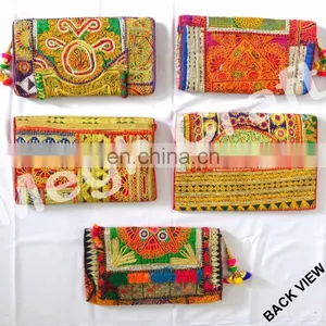 Wholesale Vintage Handmade Coin Purse-Indian Vintage Wedding Purse -Vintage Banjara Gypsy Clutch -Indian Embroidered Clutch Bag thumbnail-2