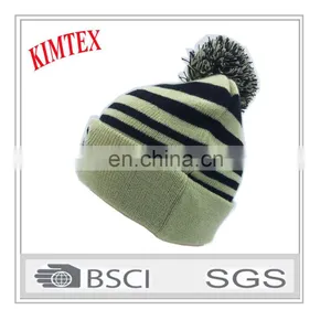 Custom Wholesale Design Fashion Winter Knitted Hat With Pom Pom thumbnail-4