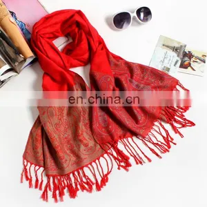 Fashion Paisley 100% Cotton Jacquard Minority Style Women Shawl Scarf thumbnail-4