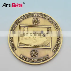 Customize Cheap Lovely Wedding Names of Gold Antiqu Brass Blank Coins thumbnail-3