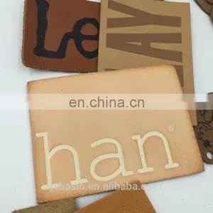 Special Design Custom Handmade Pu/genuine Embossed Leather Label for Garment thumbnail-1