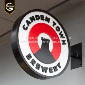 Outdoor LED Sign Round Printed Sign Acrylic Advertising Light Box thumbnail-1