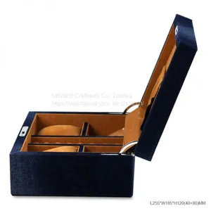Custom Logo Luxury Jewelry Gift Box Ring Necklace Fabric Jewelry Storage Box With Lock Design thumbnail-3