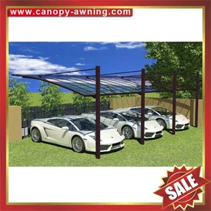 Hot Sale Aluminium Aluminum Alu Polycarbonate pc Parking Double Cars Canopy Carport Shelter Cover China thumbnail-2