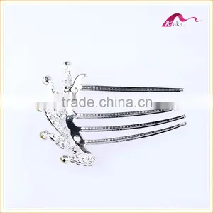 Colorful Cute Fashion Girls Trendy Wedding Hair Clips Headwear Crystal Flower Hair Combs Bridal Hair Ornament thumbnail-2