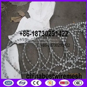 High Security Razor Wire Hot Dipped Galvanized Concertina Garden Fence With Razor Clips thumbnail-1