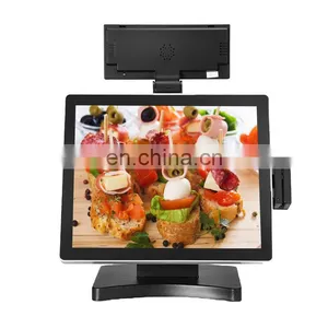 Restaurant All in One Pos pc 15 Inch Retail Touch Screen Pos Systems Cashier Register With POS Printer thumbnail-1